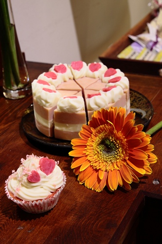 Mini-tarta de jabón y cupcake
